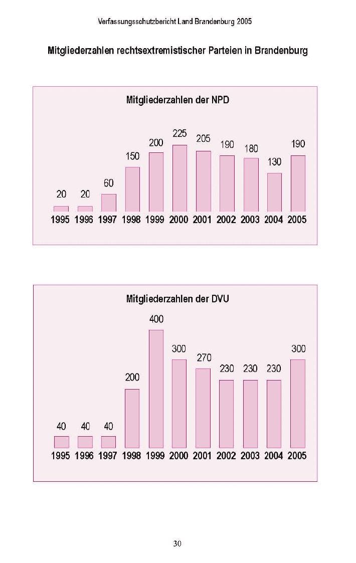 Seite 28 des Verfassungsschutzbericht 2005 Brandenburg