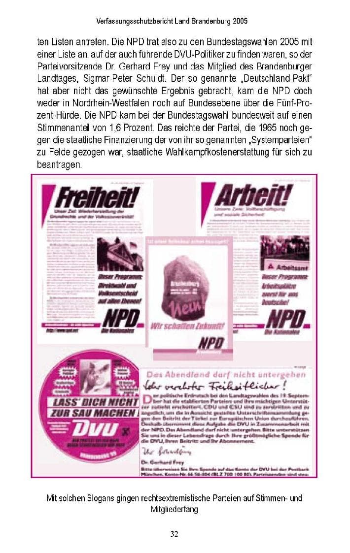 Seite 30 des Verfassungsschutzbericht 2005 Brandenburg
