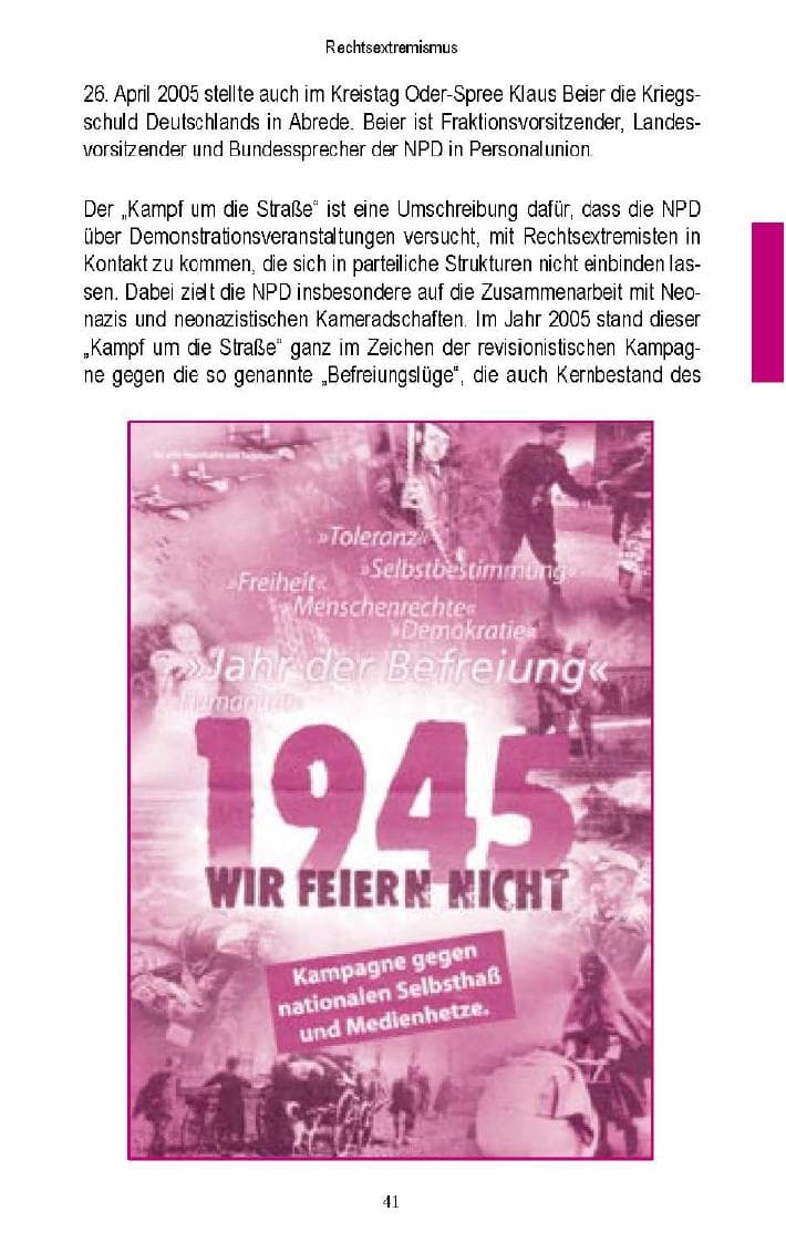 Seite 39 des Verfassungsschutzbericht 2005 Brandenburg