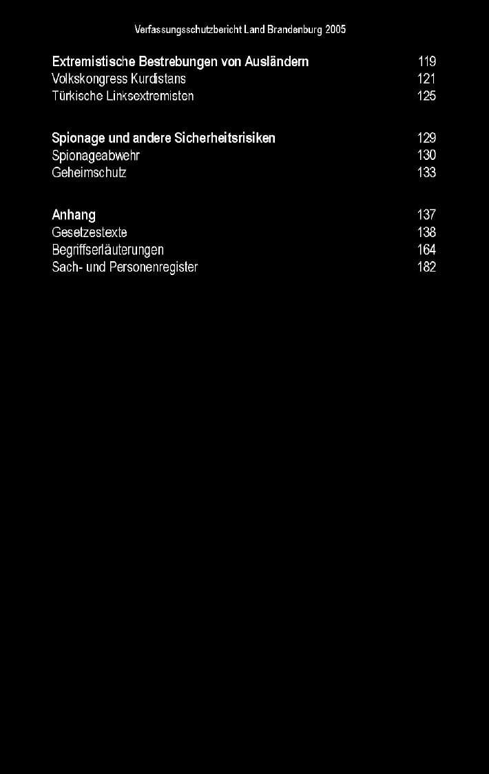 Seite 6 des Verfassungsschutzbericht 2005 Brandenburg