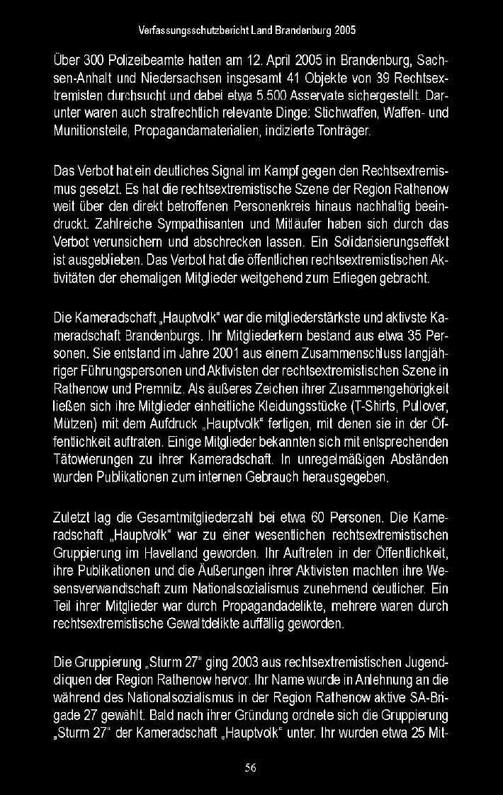 Seite 54 des Verfassungsschutzbericht 2005 Brandenburg
