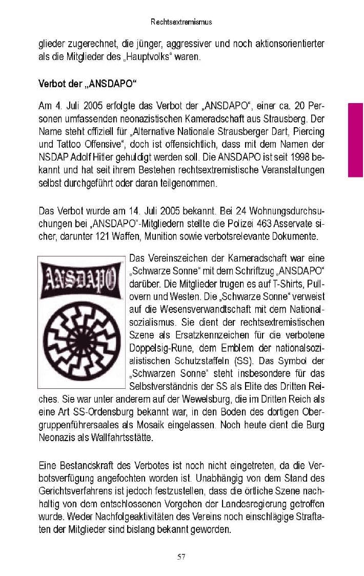 Seite 55 des Verfassungsschutzbericht 2005 Brandenburg