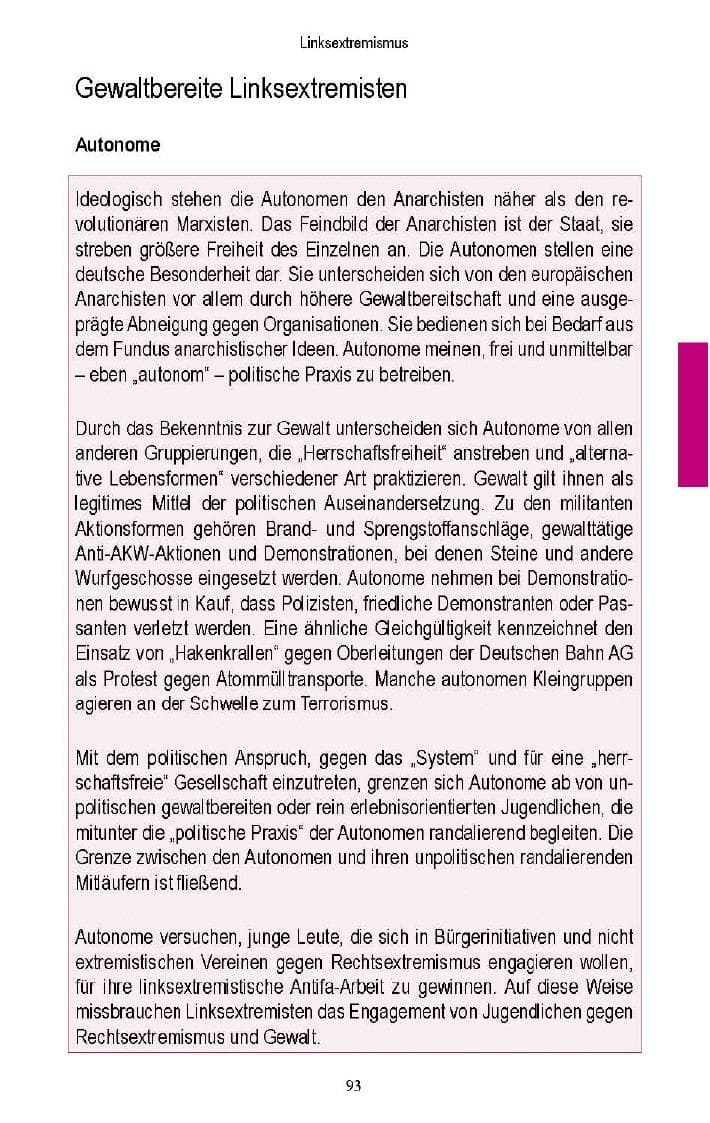 Seite 90 des Verfassungsschutzbericht 2005 Brandenburg