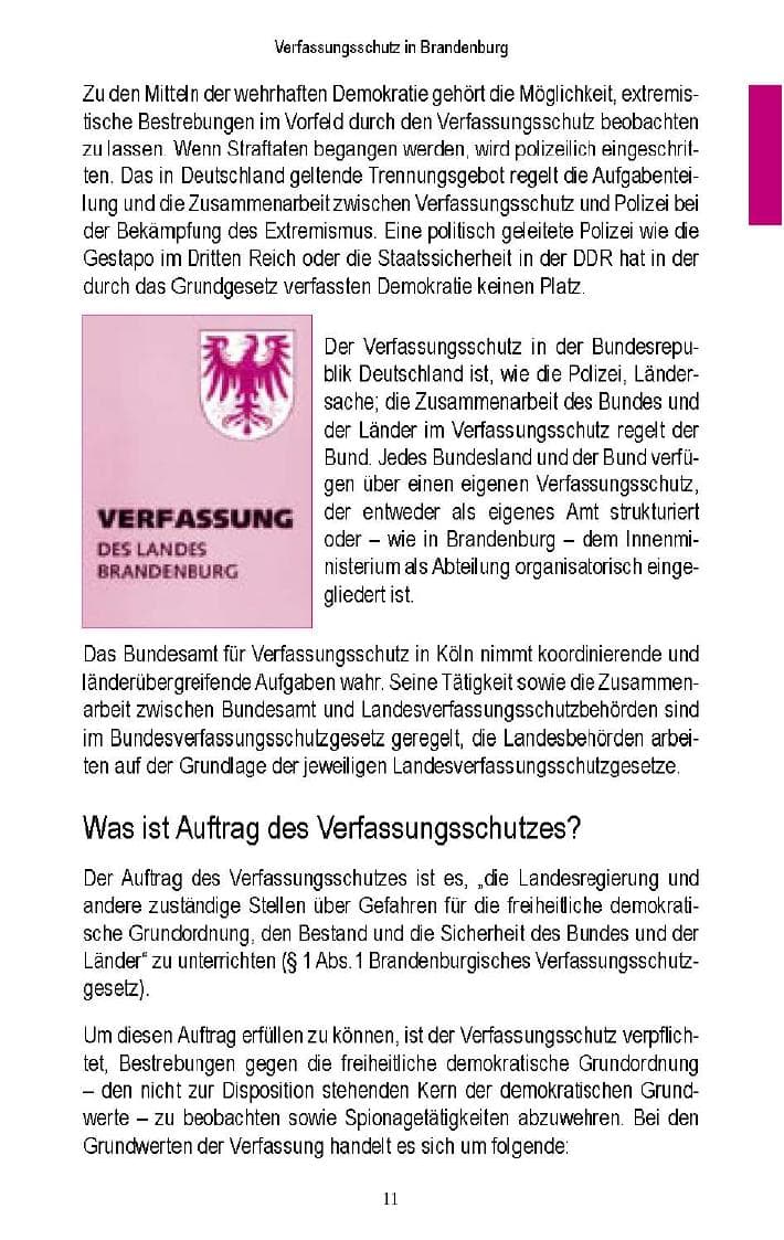 Seite 10 des Verfassungsschutzbericht 2005 Brandenburg