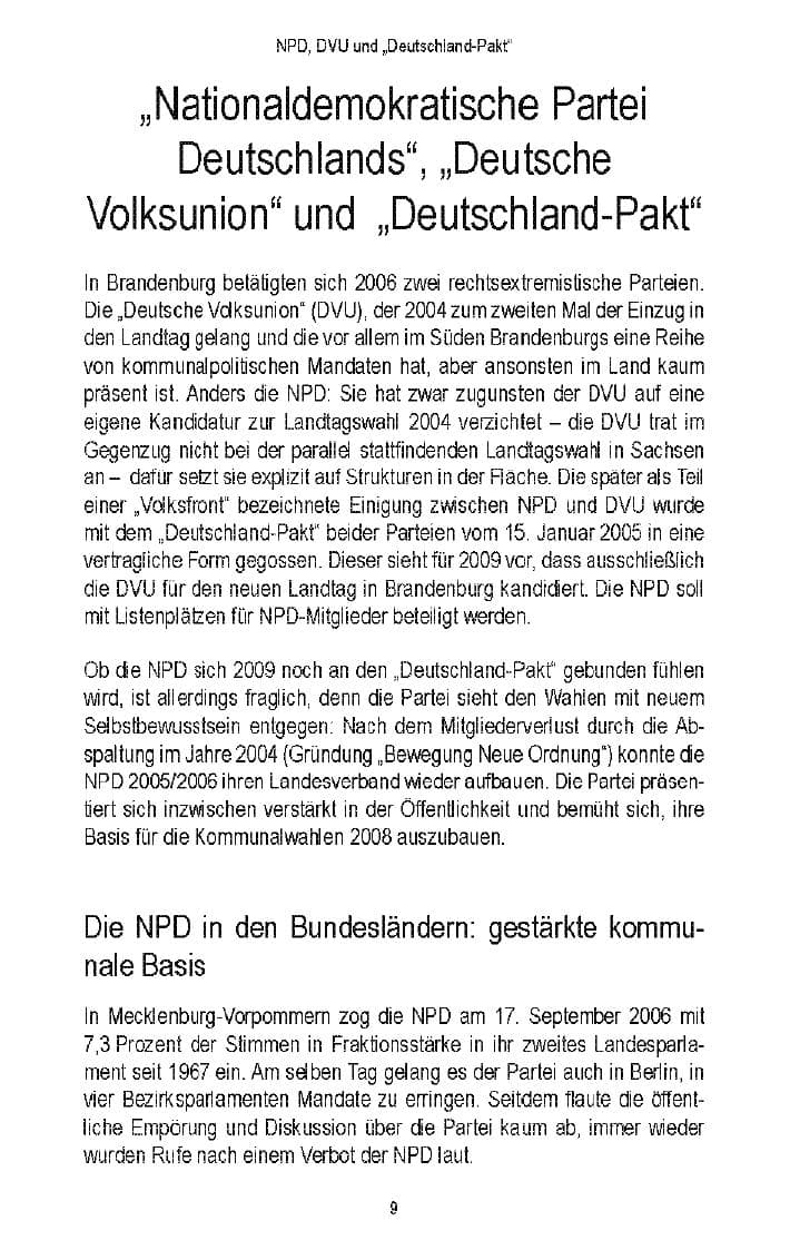 Seite 11 des Verfassungsschutzbericht 2006 Brandenburg