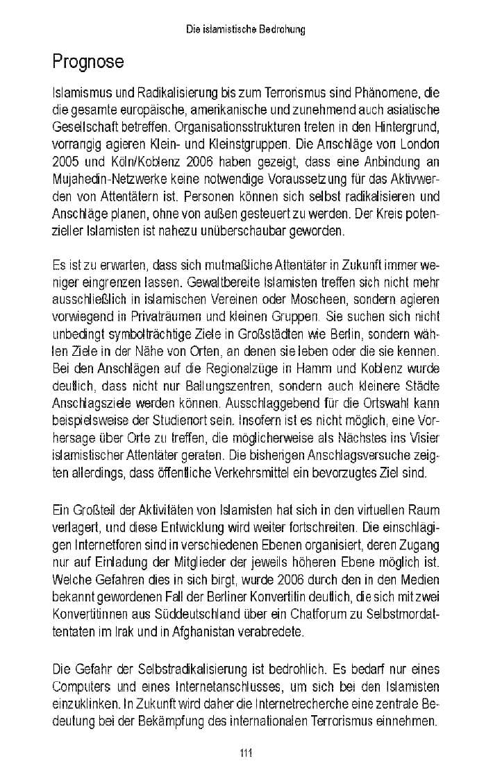 Seite 106 des Verfassungsschutzbericht 2006 Brandenburg