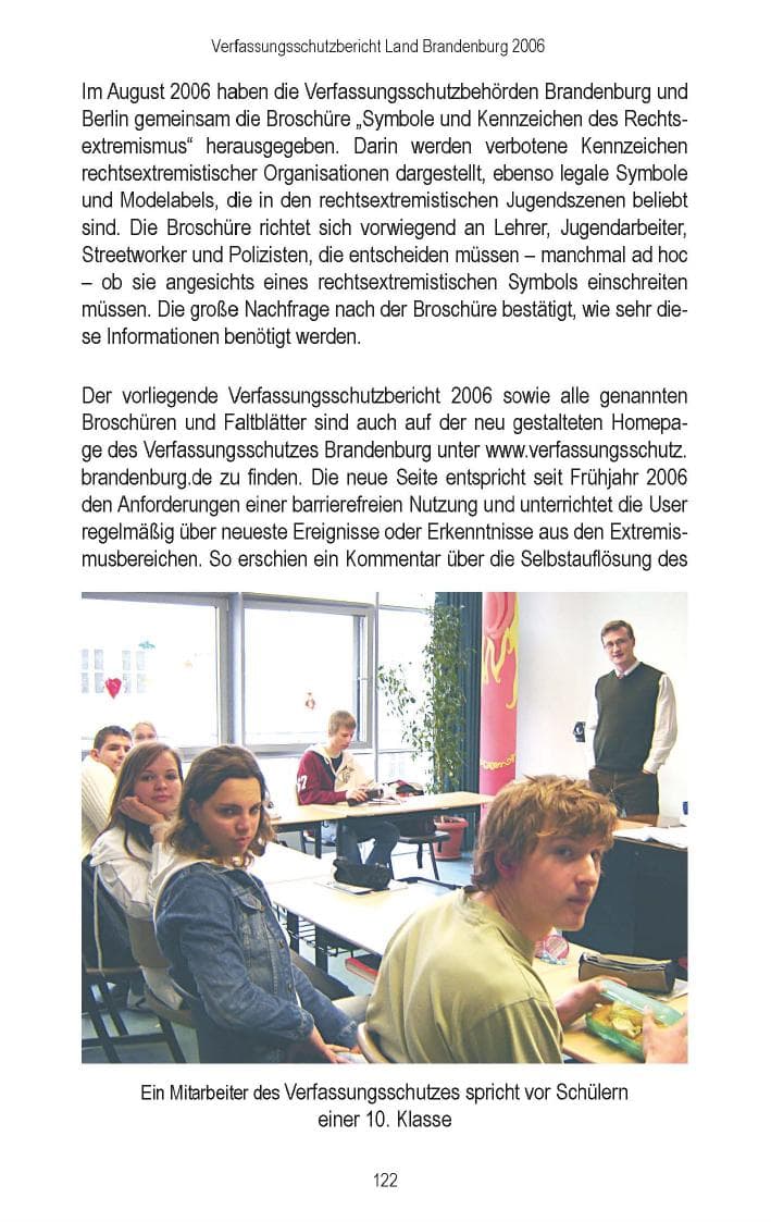 Seite 115 des Verfassungsschutzbericht 2006 Brandenburg