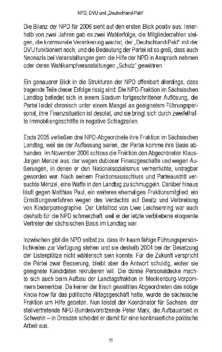 Seite 13 des Verfassungsschutzbericht 2006 Brandenburg