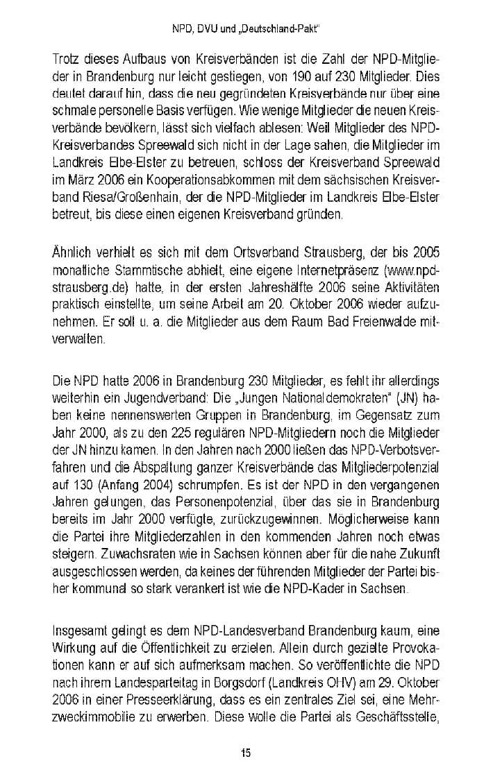 Seite 17 des Verfassungsschutzbericht 2006 Brandenburg