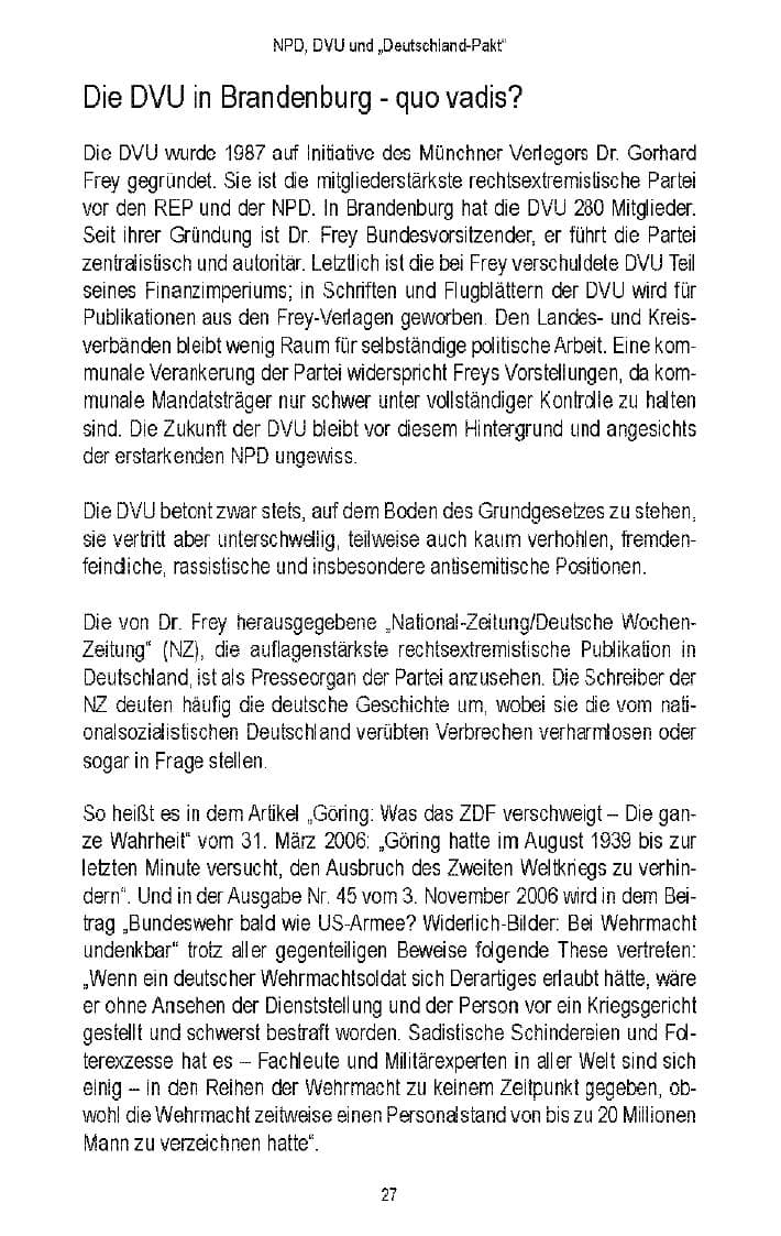 Seite 29 des Verfassungsschutzbericht 2006 Brandenburg