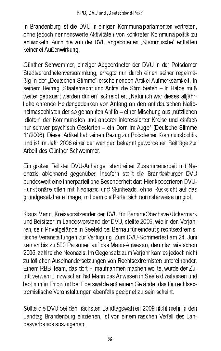 Seite 31 des Verfassungsschutzbericht 2006 Brandenburg
