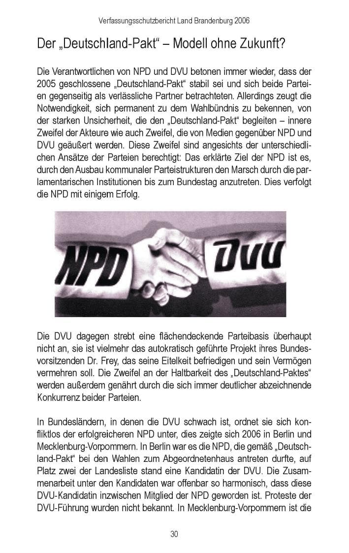 Seite 32 des Verfassungsschutzbericht 2006 Brandenburg