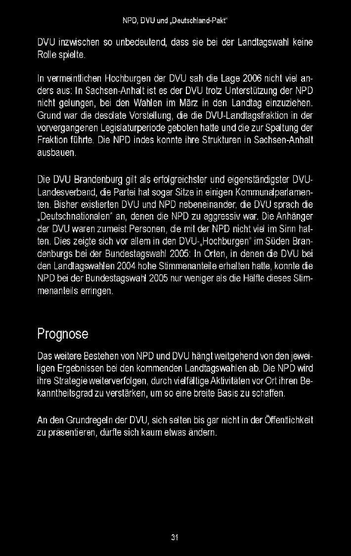 Seite 33 des Verfassungsschutzbericht 2006 Brandenburg