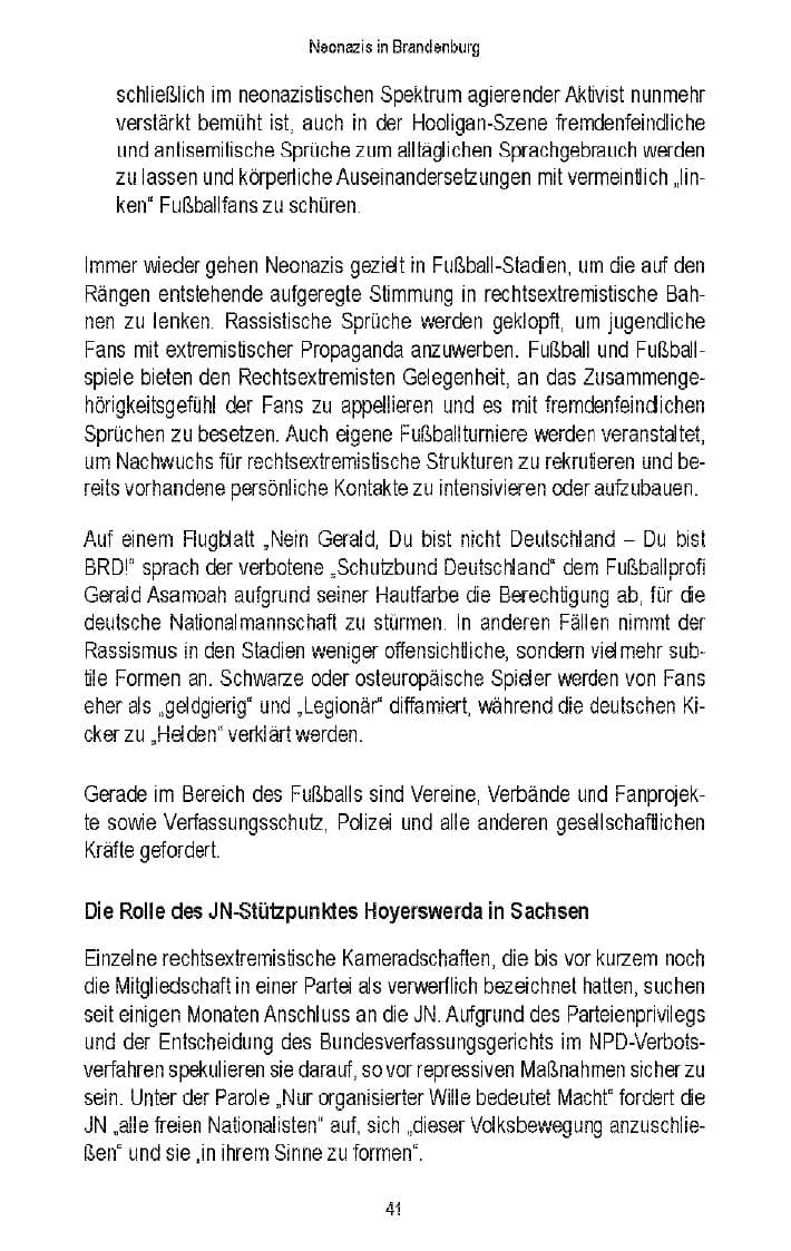 Seite 42 des Verfassungsschutzbericht 2006 Brandenburg