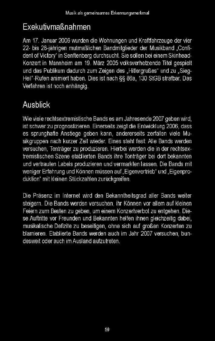 Seite 59 des Verfassungsschutzbericht 2006 Brandenburg