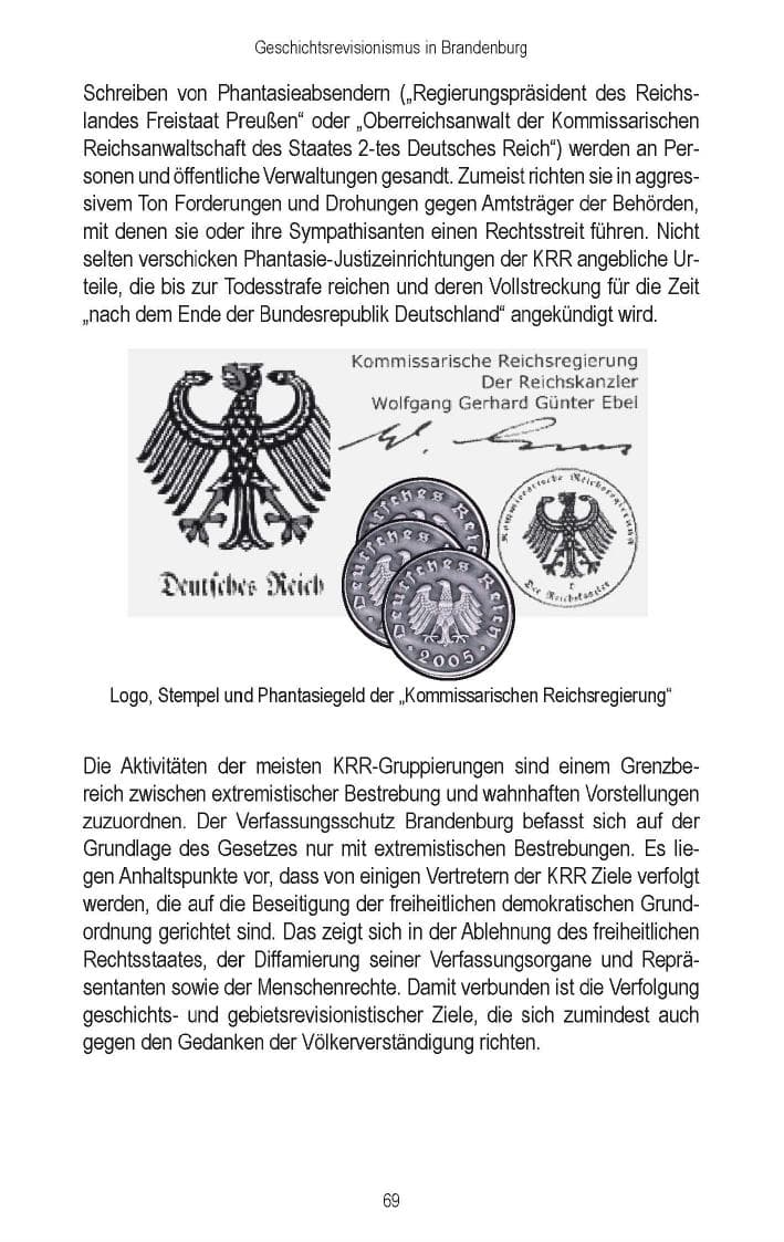 Seite 68 des Verfassungsschutzbericht 2006 Brandenburg
