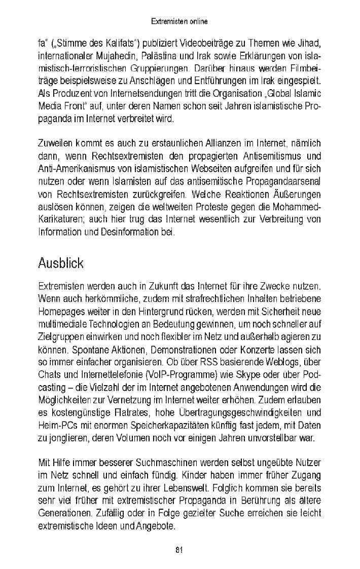 Seite 79 des Verfassungsschutzbericht 2006 Brandenburg