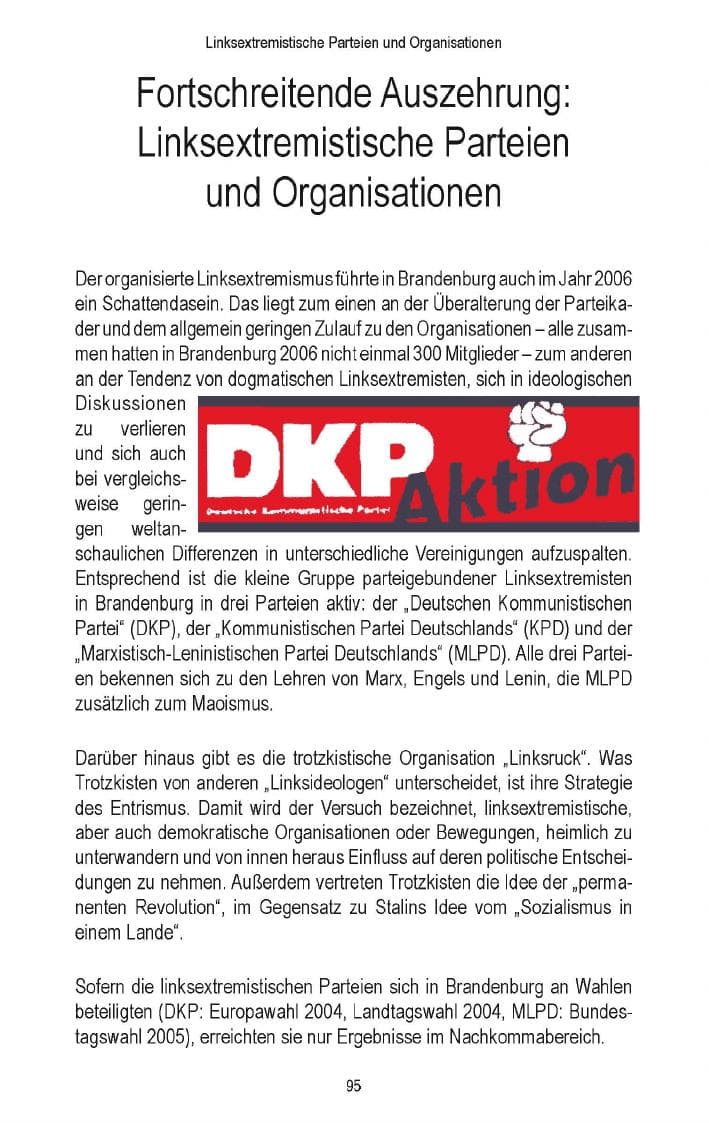 Seite 91 des Verfassungsschutzbericht 2006 Brandenburg