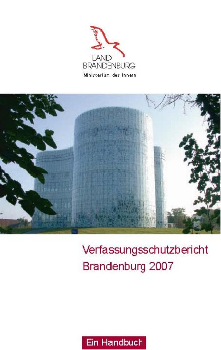 Seite 1 des Verfassungsschutzbericht 2007 Brandenburg