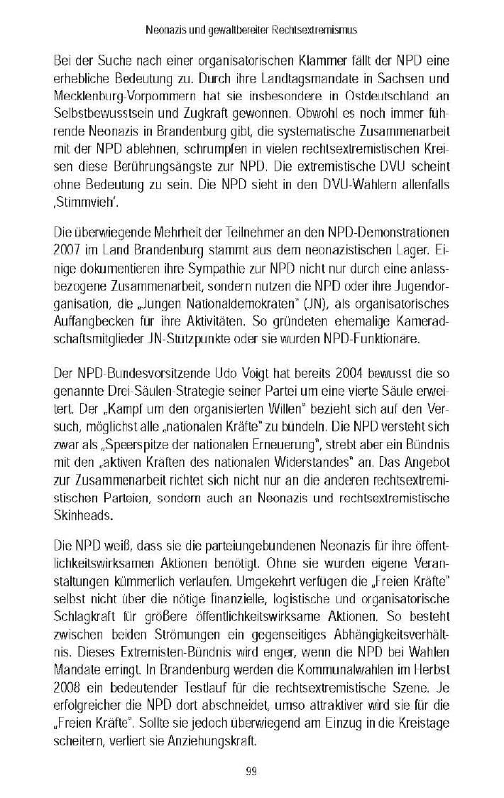 Seite 101 des Verfassungsschutzbericht 2007 Brandenburg