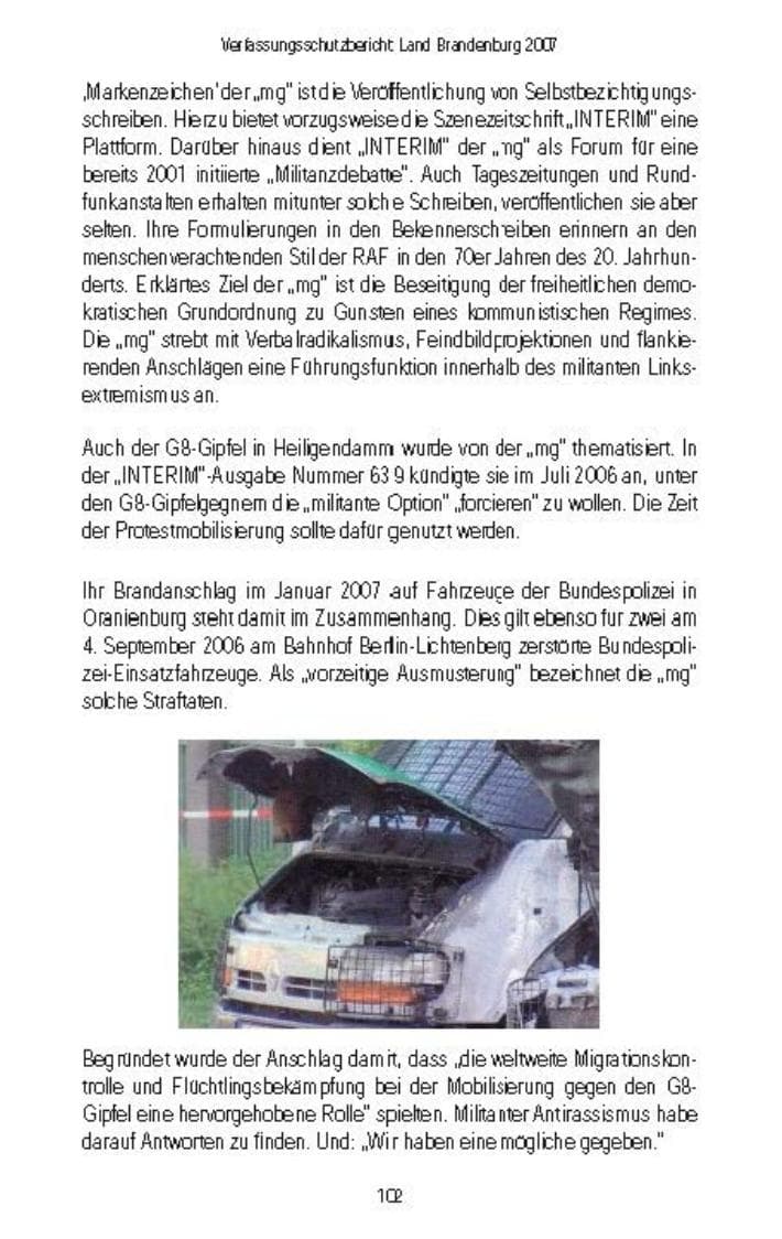 Seite 103 des Verfassungsschutzbericht 2007 Brandenburg
