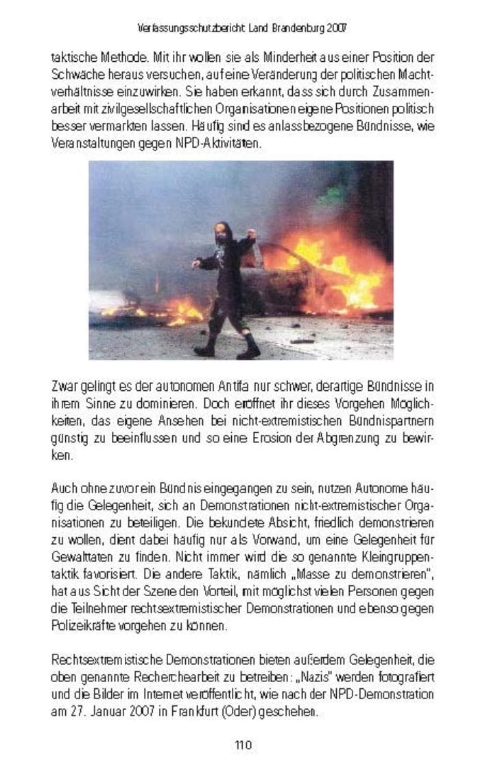 Seite 111 des Verfassungsschutzbericht 2007 Brandenburg