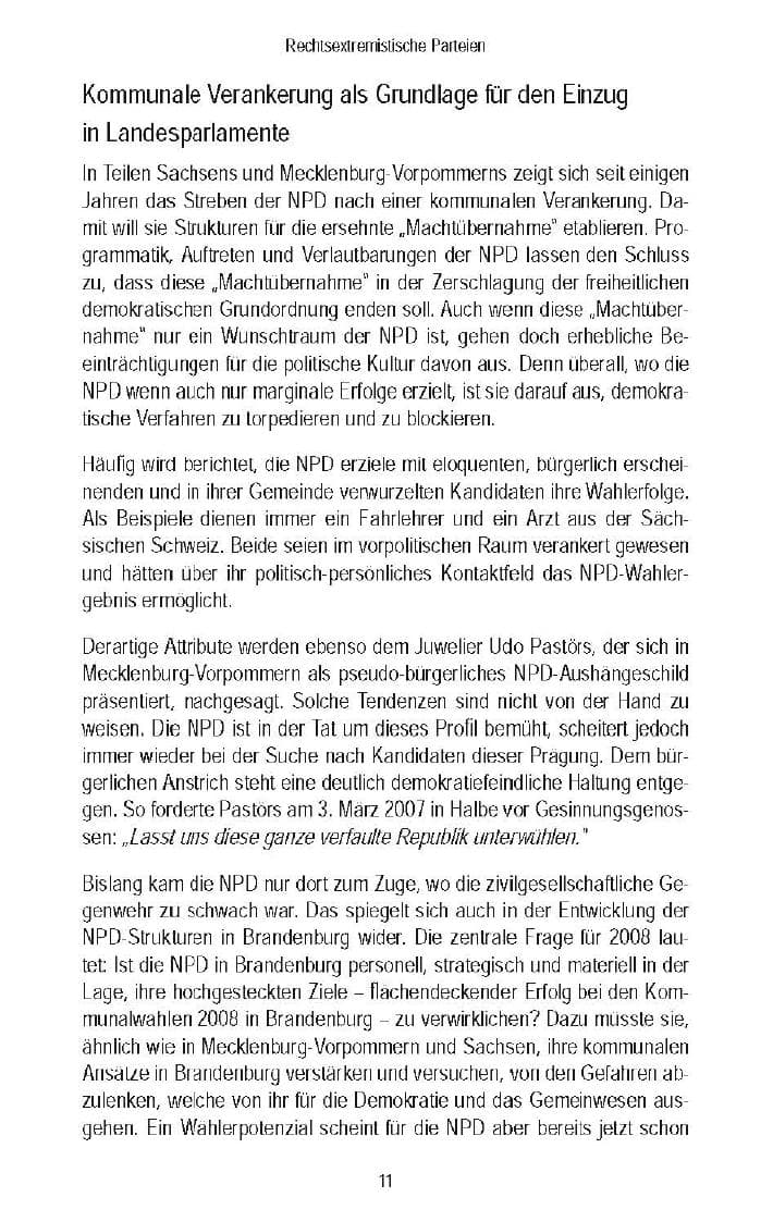 Seite 14 des Verfassungsschutzbericht 2007 Brandenburg