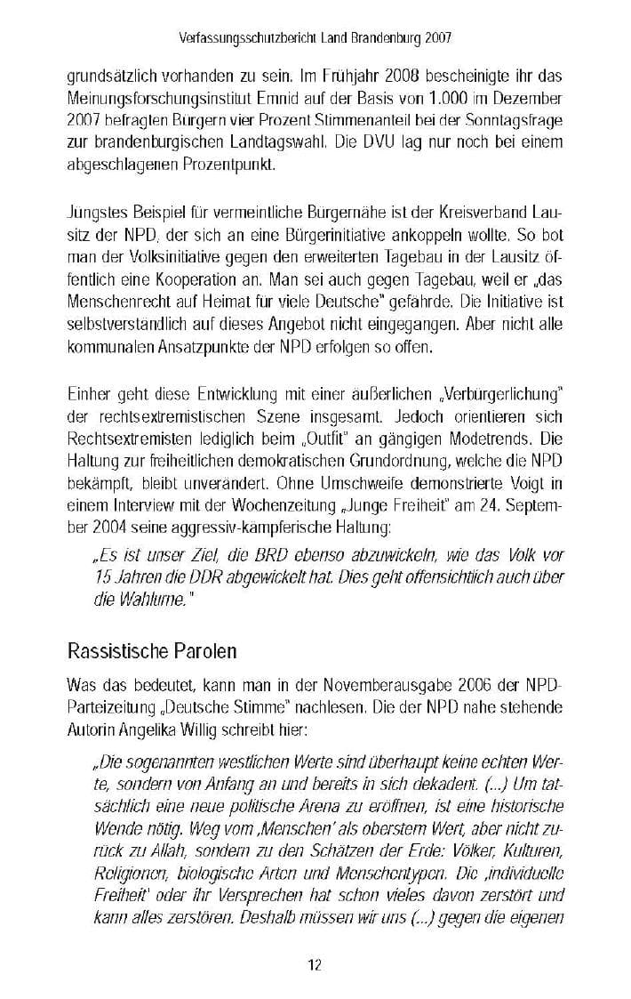 Seite 15 des Verfassungsschutzbericht 2007 Brandenburg