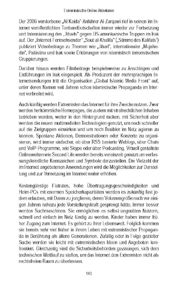 Seite 142 des Verfassungsschutzbericht 2007 Brandenburg