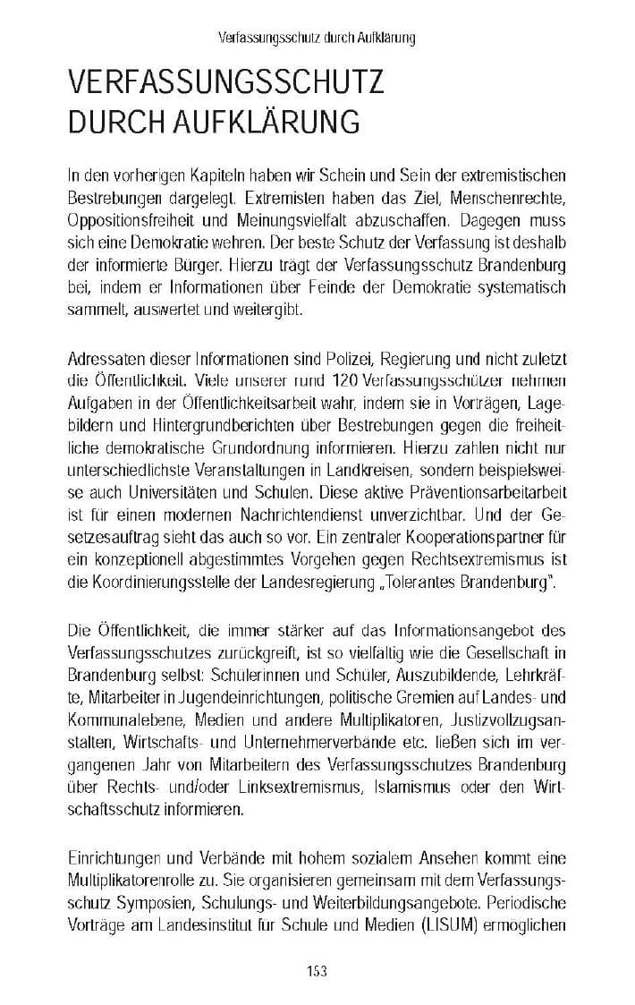 Seite 150 des Verfassungsschutzbericht 2007 Brandenburg