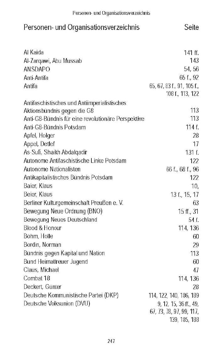Seite 163 des Verfassungsschutzbericht 2007 Brandenburg