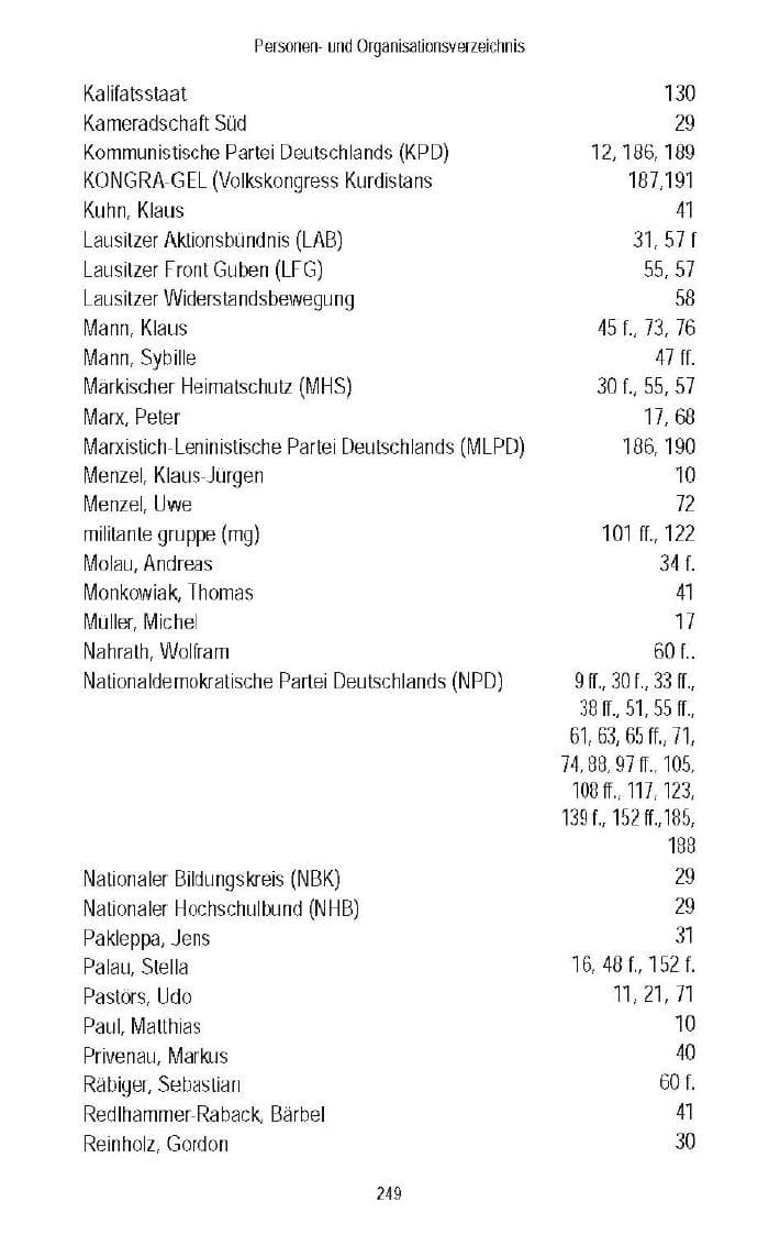 Seite 165 des Verfassungsschutzbericht 2007 Brandenburg