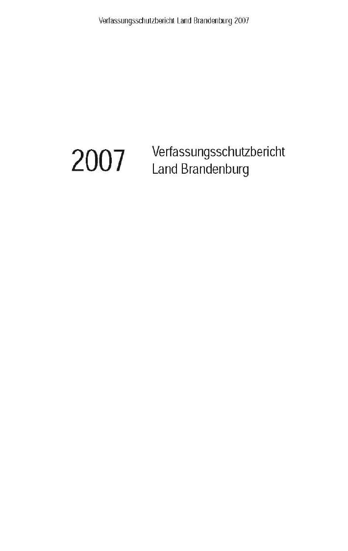 Seite 3 des Verfassungsschutzbericht 2007 Brandenburg