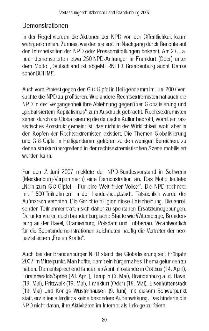 Seite 23 des Verfassungsschutzbericht 2007 Brandenburg
