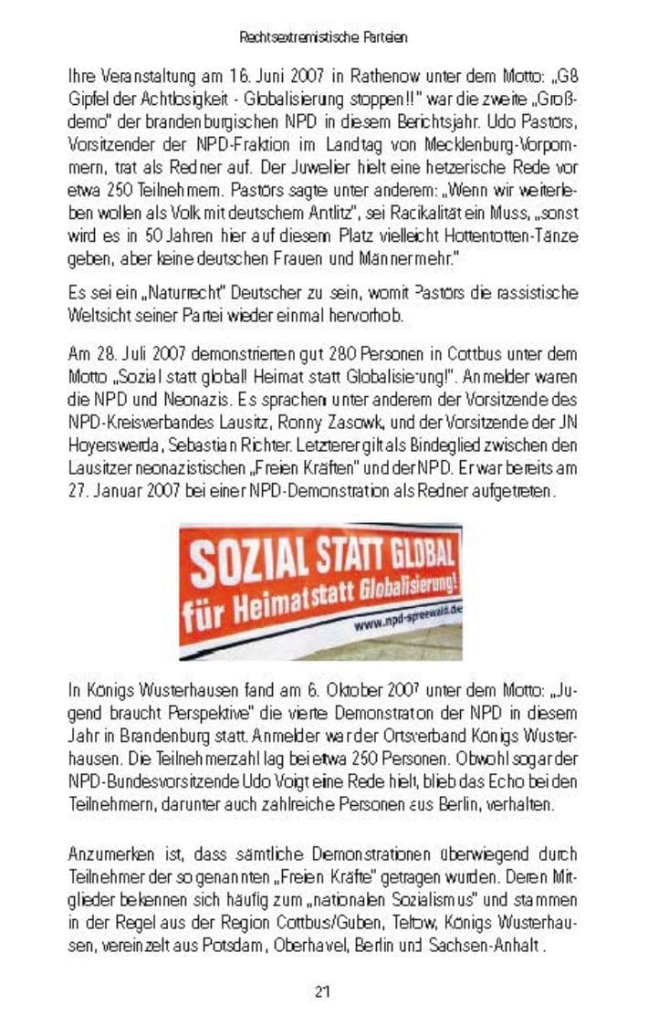 Seite 24 des Verfassungsschutzbericht 2007 Brandenburg