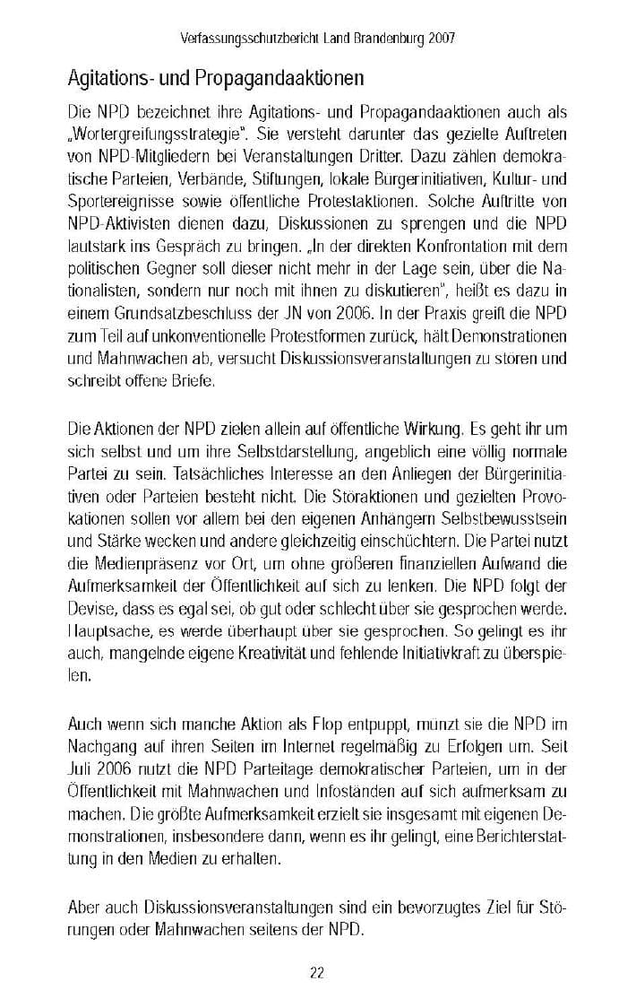 Seite 25 des Verfassungsschutzbericht 2007 Brandenburg
