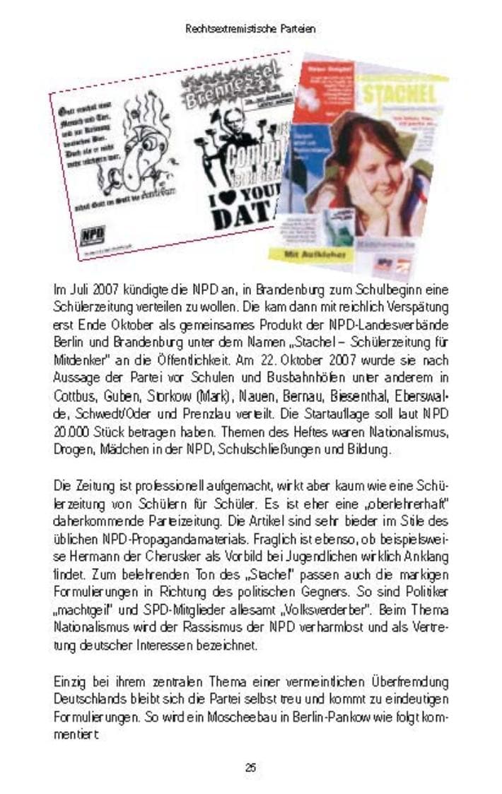 Seite 28 des Verfassungsschutzbericht 2007 Brandenburg