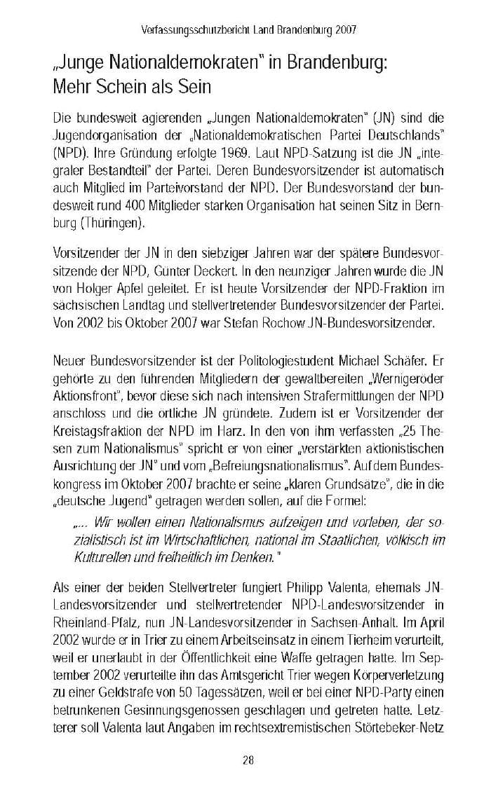 Seite 31 des Verfassungsschutzbericht 2007 Brandenburg