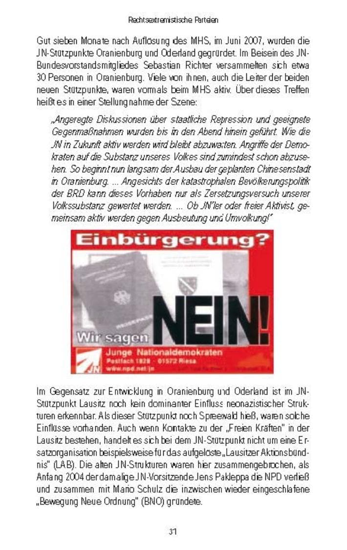 Seite 34 des Verfassungsschutzbericht 2007 Brandenburg