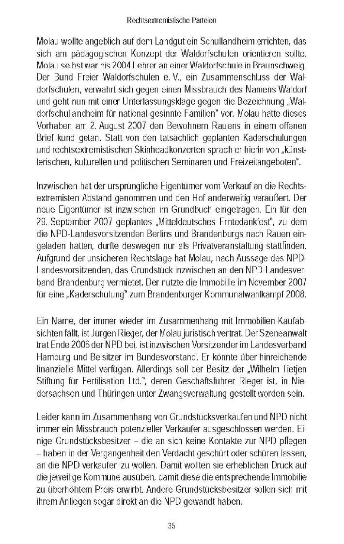Seite 38 des Verfassungsschutzbericht 2007 Brandenburg