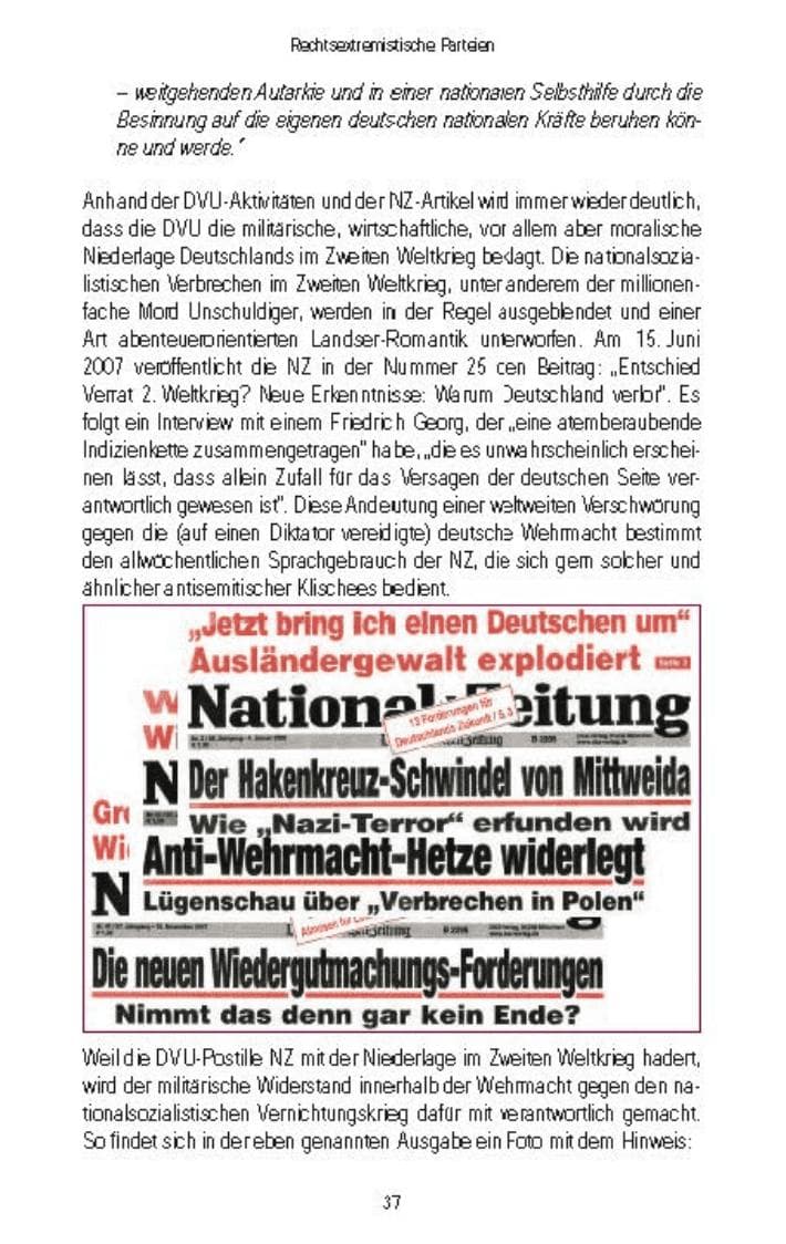 Seite 40 des Verfassungsschutzbericht 2007 Brandenburg