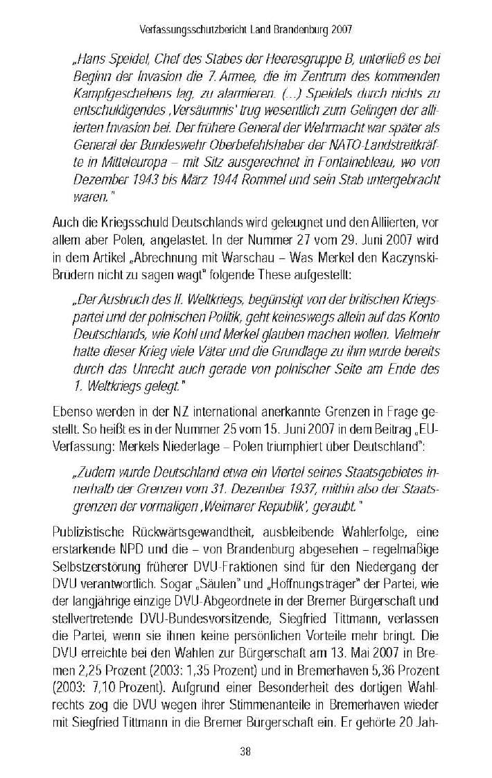 Seite 41 des Verfassungsschutzbericht 2007 Brandenburg