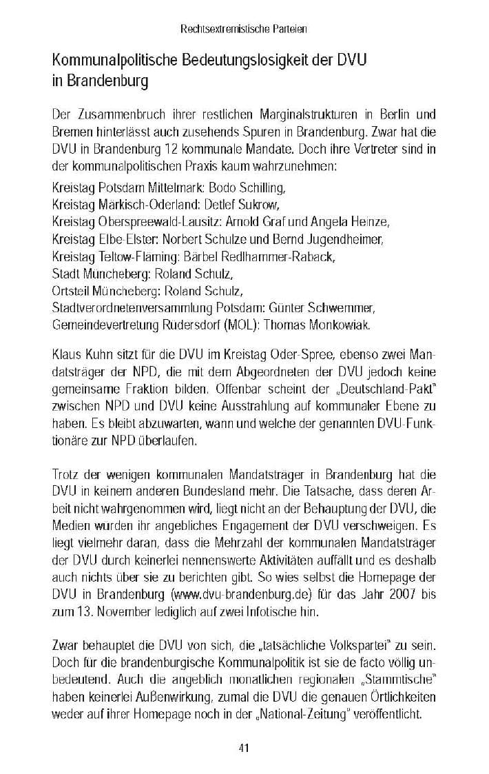 Seite 44 des Verfassungsschutzbericht 2007 Brandenburg