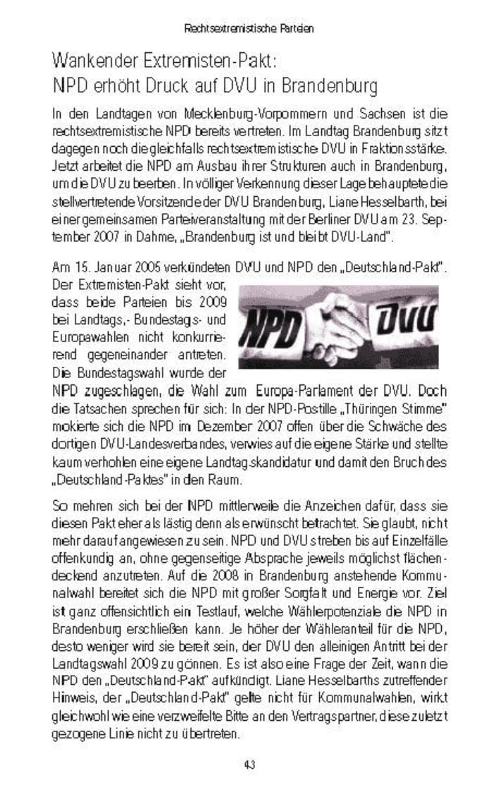 Seite 46 des Verfassungsschutzbericht 2007 Brandenburg