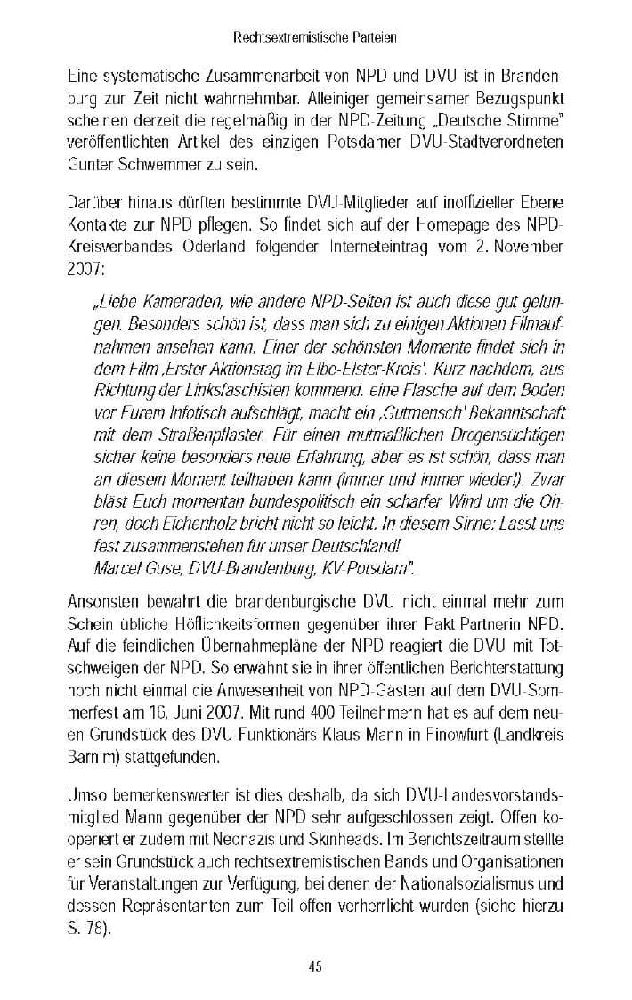Seite 48 des Verfassungsschutzbericht 2007 Brandenburg