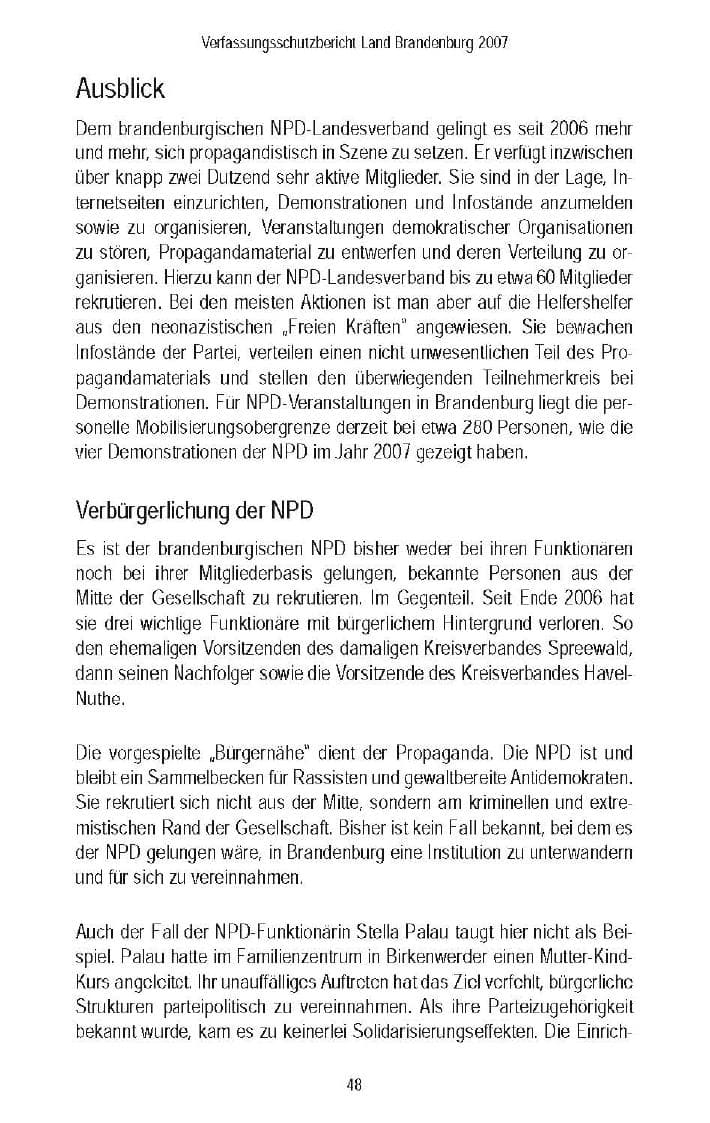 Seite 51 des Verfassungsschutzbericht 2007 Brandenburg