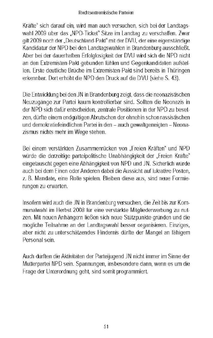 Seite 54 des Verfassungsschutzbericht 2007 Brandenburg
