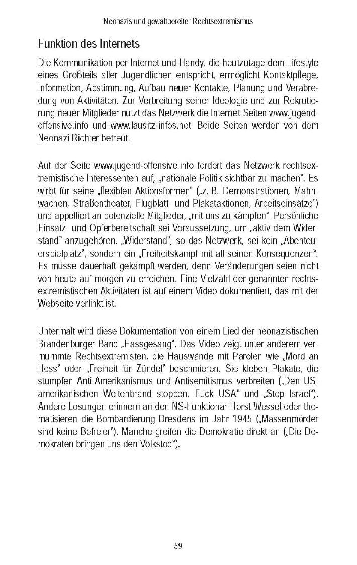 Seite 61 des Verfassungsschutzbericht 2007 Brandenburg
