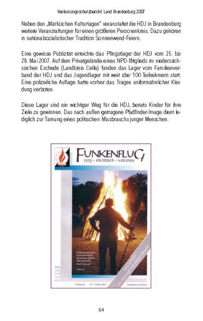 Seite 66 des Verfassungsschutzbericht 2007 Brandenburg