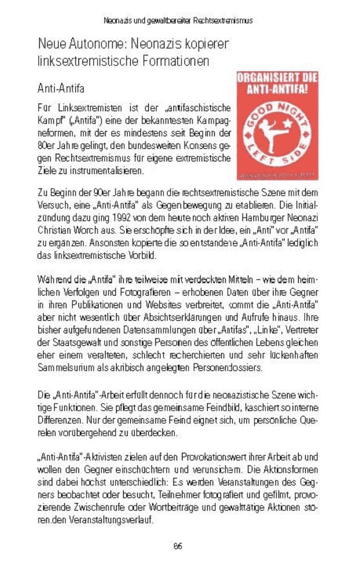 Seite 67 des Verfassungsschutzbericht 2007 Brandenburg
